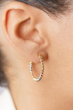 14ct Gold Colorful Beaded Hoop Earrings