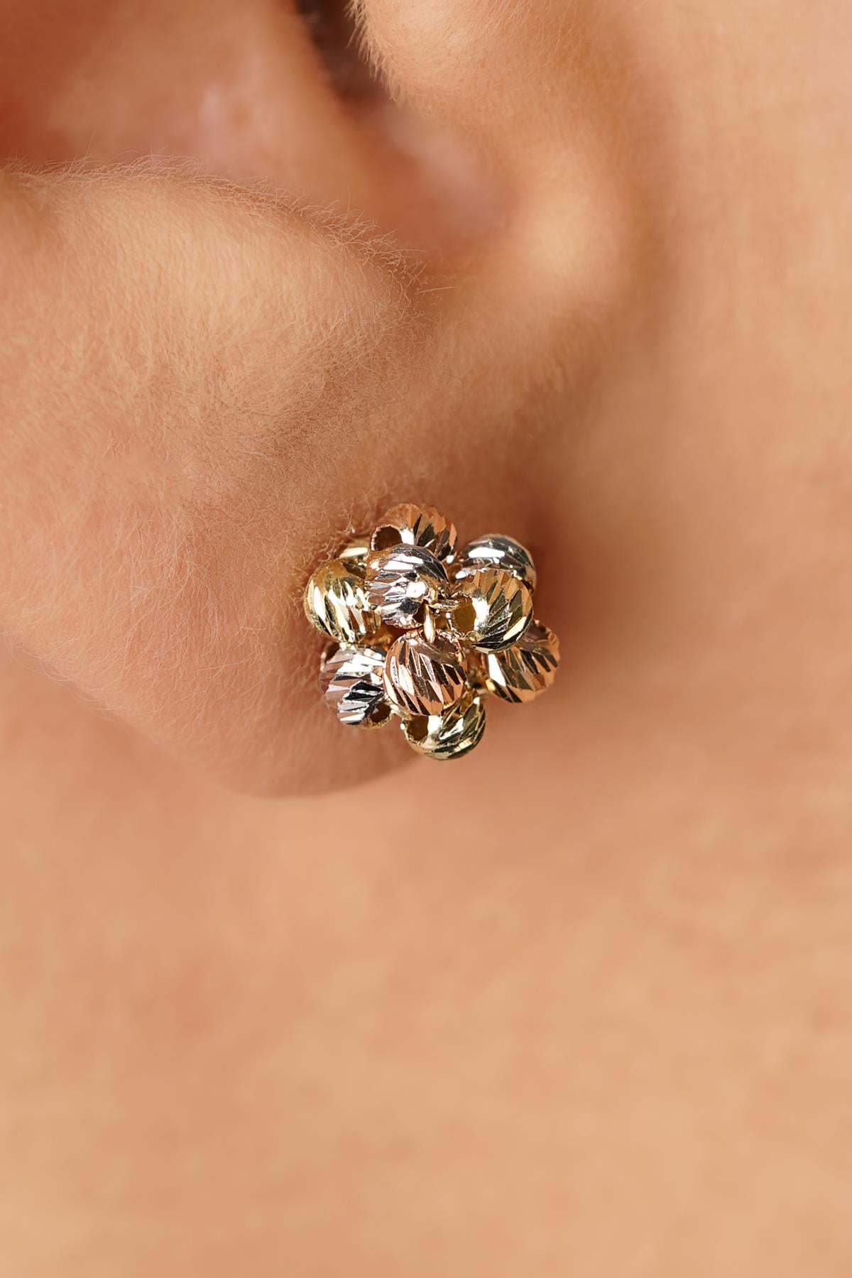 14ct Gold Colorful Dorika Ball Earrings