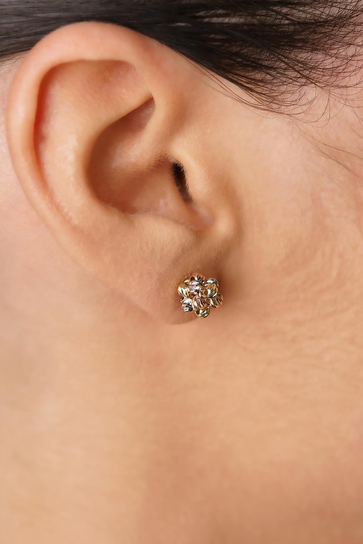 14ct Gold Colorful Dorika Ball Earrings