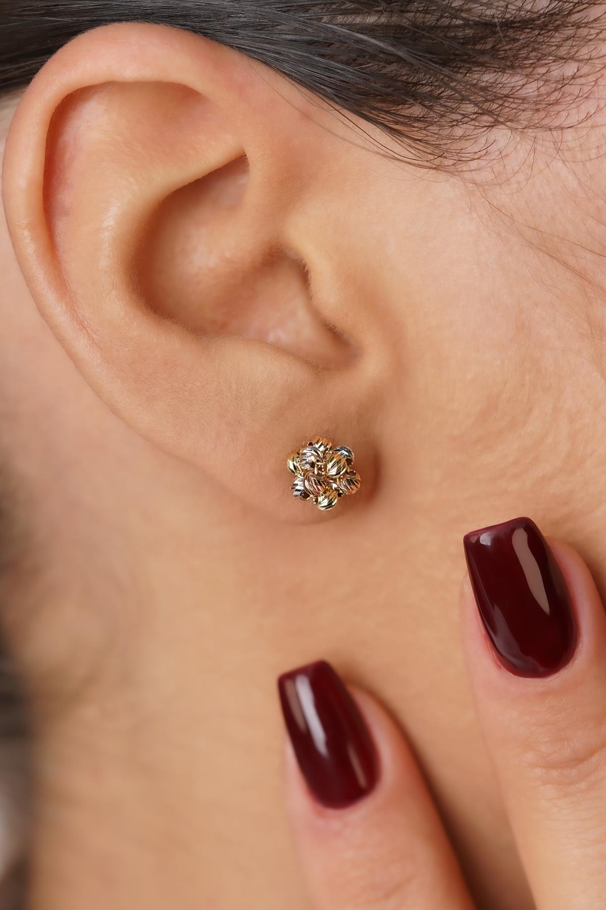 14ct Gold Colorful Dorika Ball Earrings