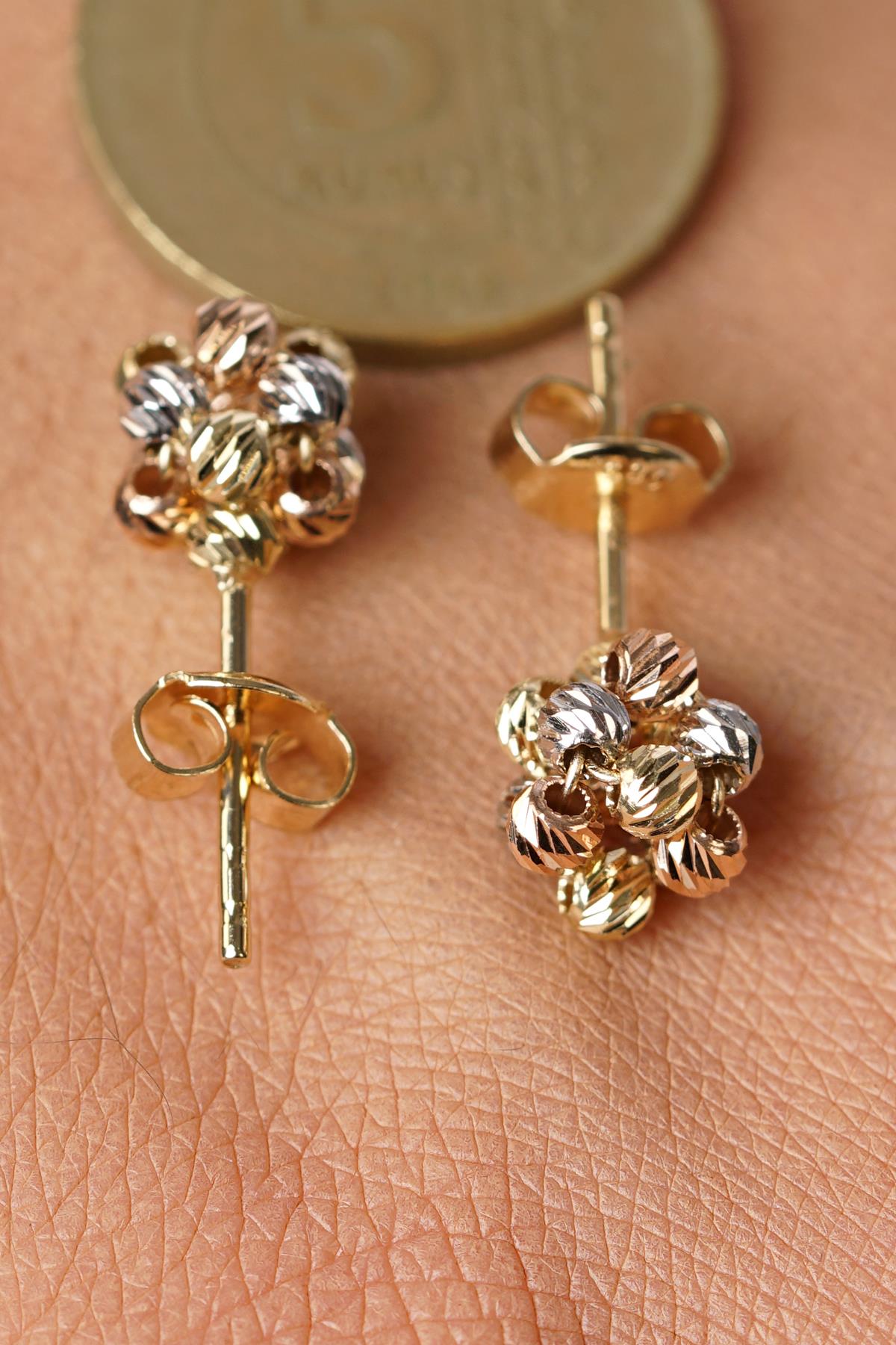 14ct Gold Colorful Dorika Ball Earrings