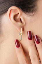 14ct Gold Dangle Bead Paperclip Earrings