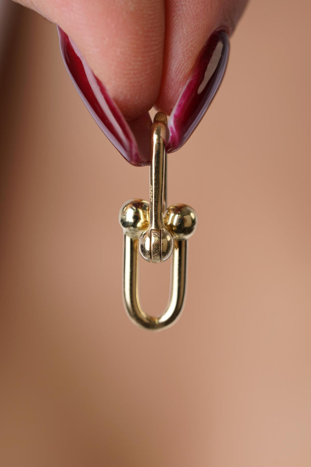 14ct Gold Dangle Bead Paperclip Earrings