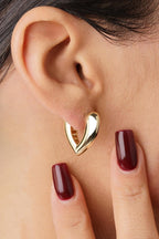 14ct Gold Heart Motif Drop Earrings