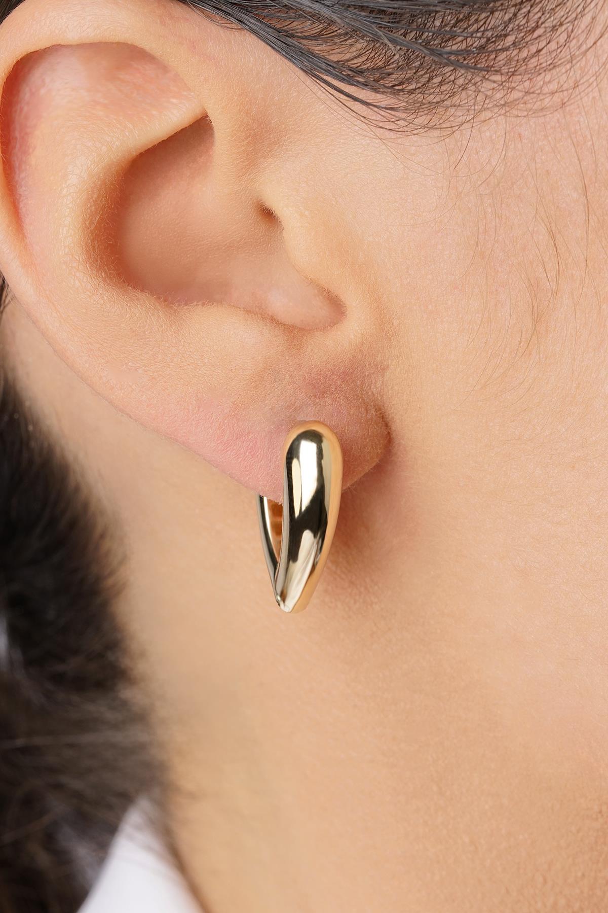 14ct Gold Heart Motif Drop Earrings