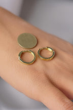 14ct Gold Hoop Earrings with Solitaire Detail