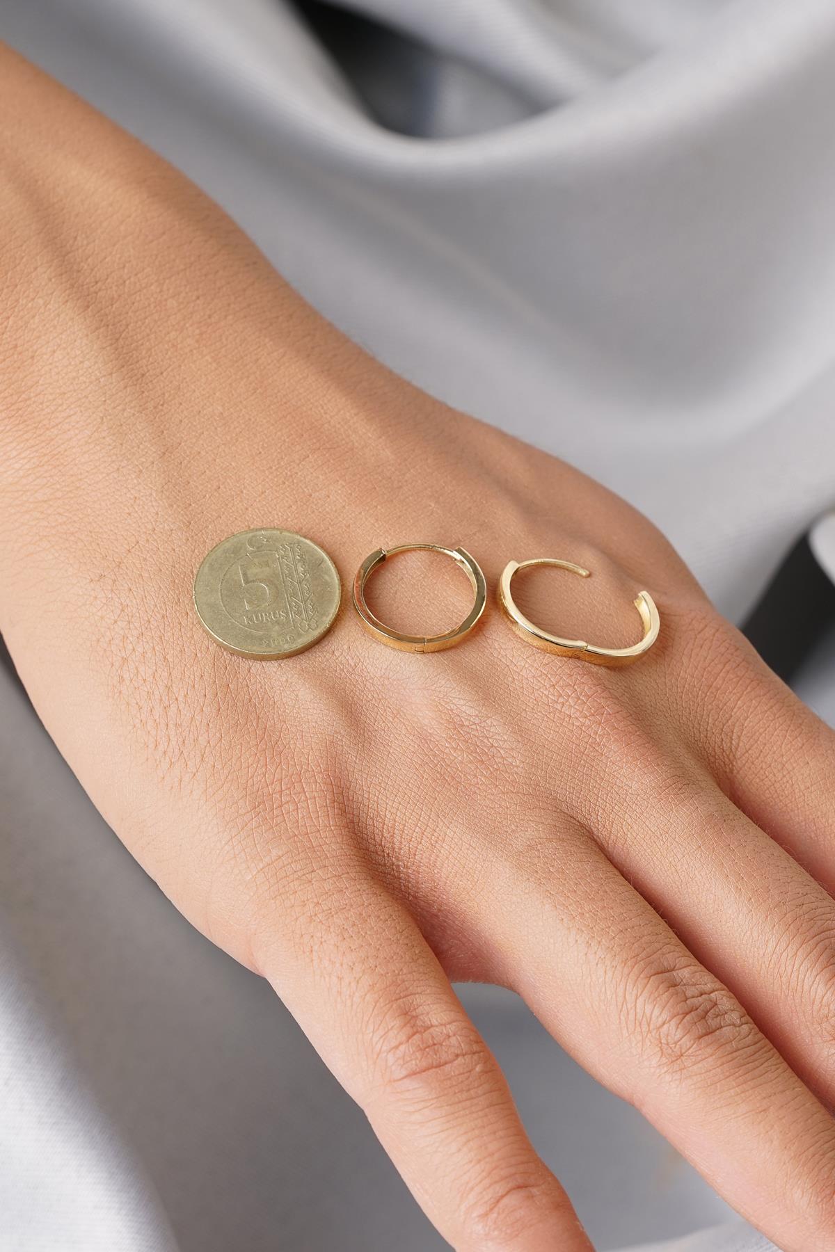 14ct Gold Large High-Polish Hoop Earrings