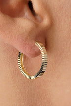 14ct Gold Medium Sparkle Hoop Earrings