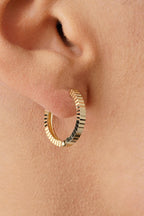 14ct Gold Midi Diamond-Cut Hoop Earrings