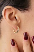 14ct Gold Midi Diamond-Cut Hoop Earrings