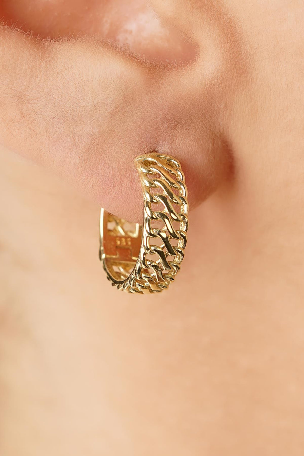 14ct Gold Otto Designer Hoop Earrings