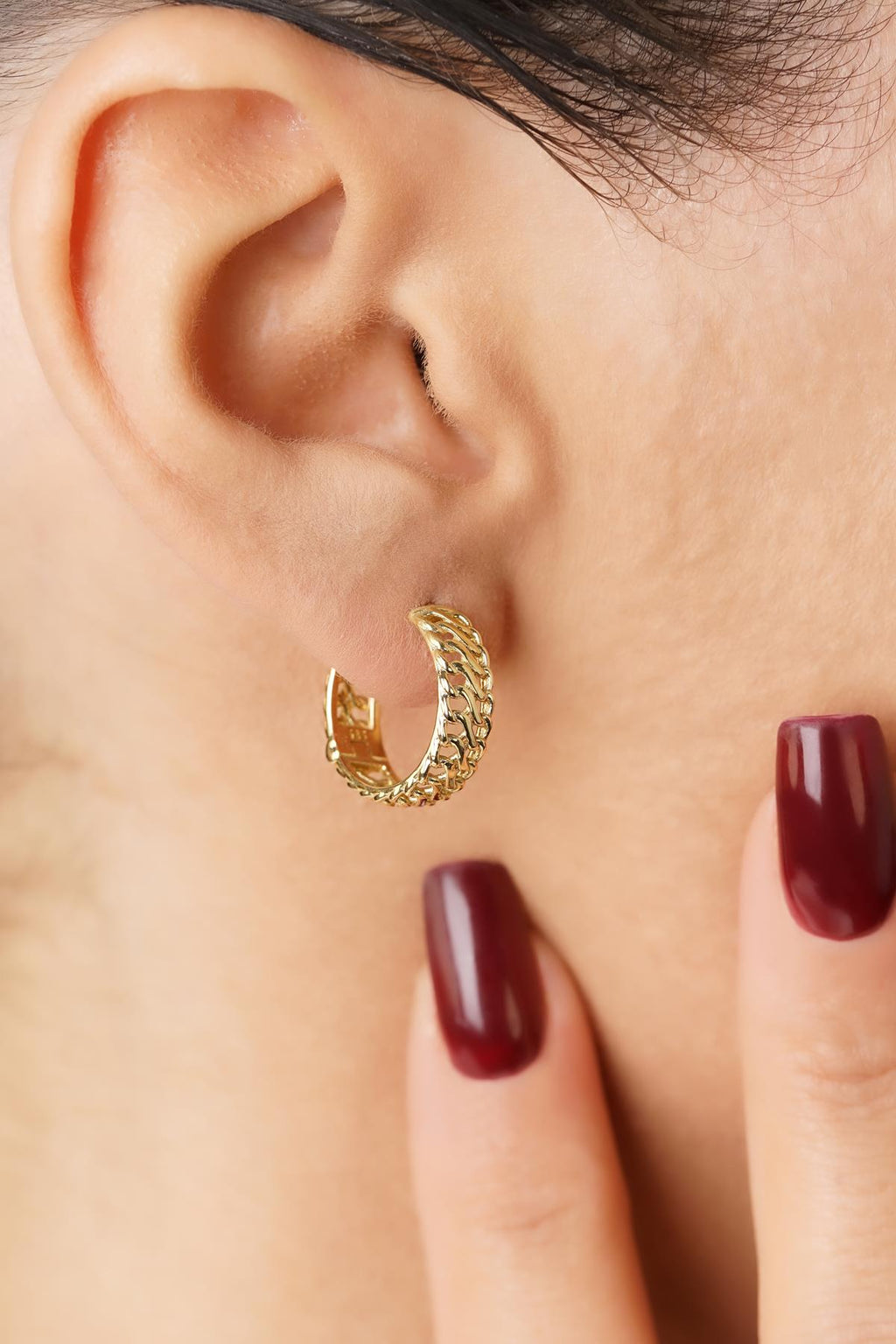 14ct Gold Otto Designer Hoop Earrings