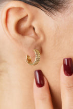 14ct Gold Otto Designer Hoop Earrings