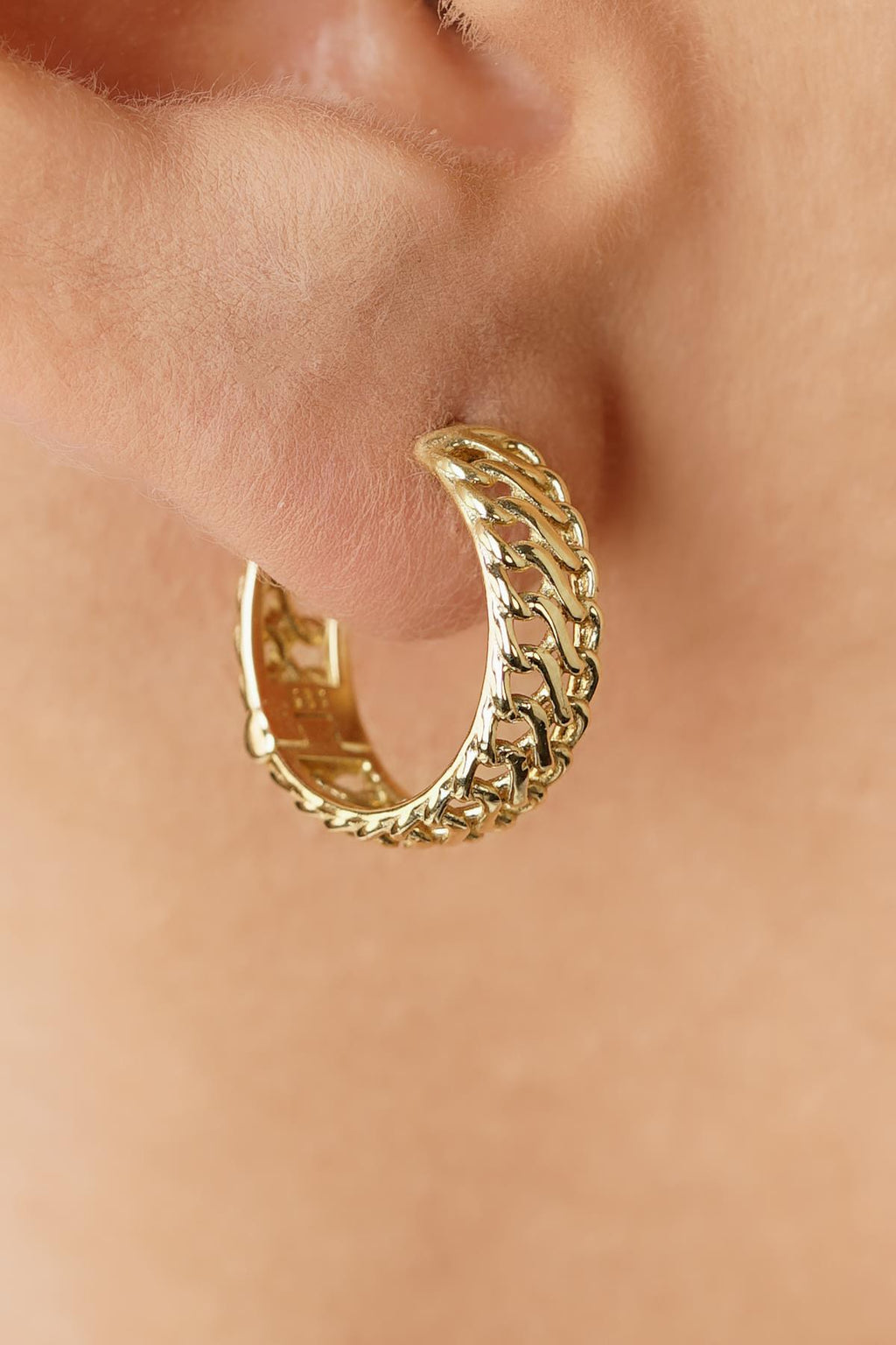 14ct Gold Otto Designer Hoop Earrings