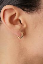 14ct Gold Small Textured Hoop Earrings