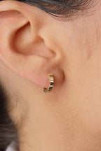 14ct Gold Small Textured Hoop Earrings