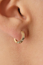 14ct Gold Small Textured Hoop Earrings