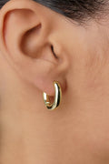 14ct Gold Smooth Cylinder Hoop Earrings