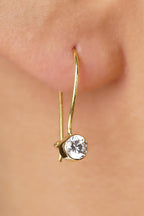14ct Gold Solitaire Dangle Drop Earrings
