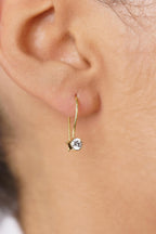 14ct Gold Solitaire Dangle Drop Earrings