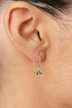 14ct Gold Solitaire Dangle Drop Earrings