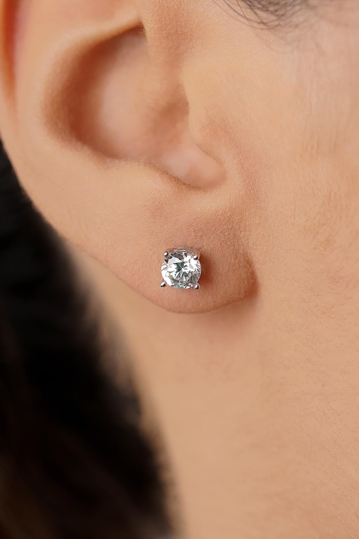 14ct Gold Solitaire Stud Earrings