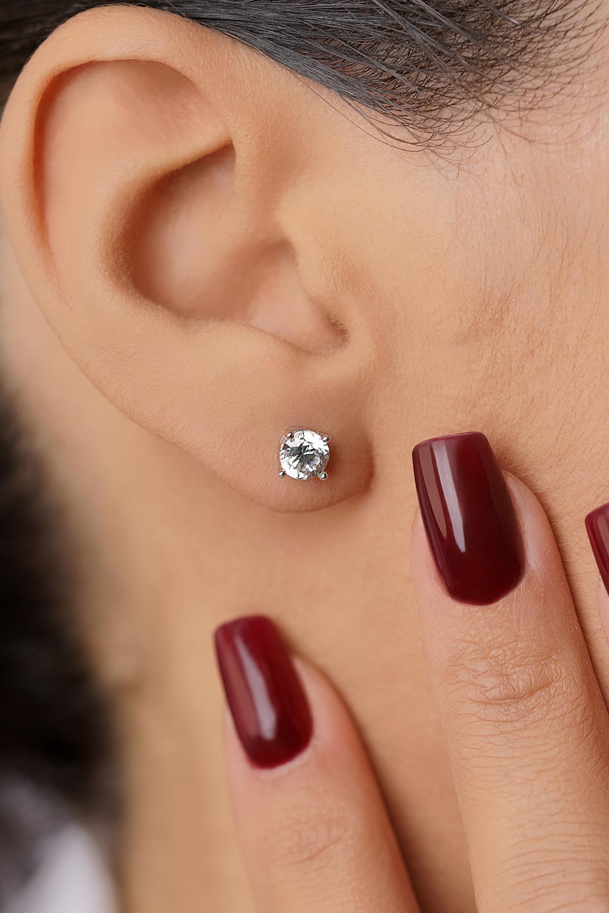 14ct Gold Solitaire Stud Earrings