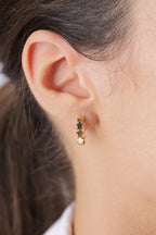 14ct Gold Star Cluster Hoop Earrings