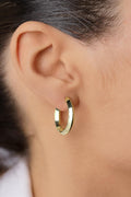 14ct Gold Symmetrical Cut Hoop Earrings