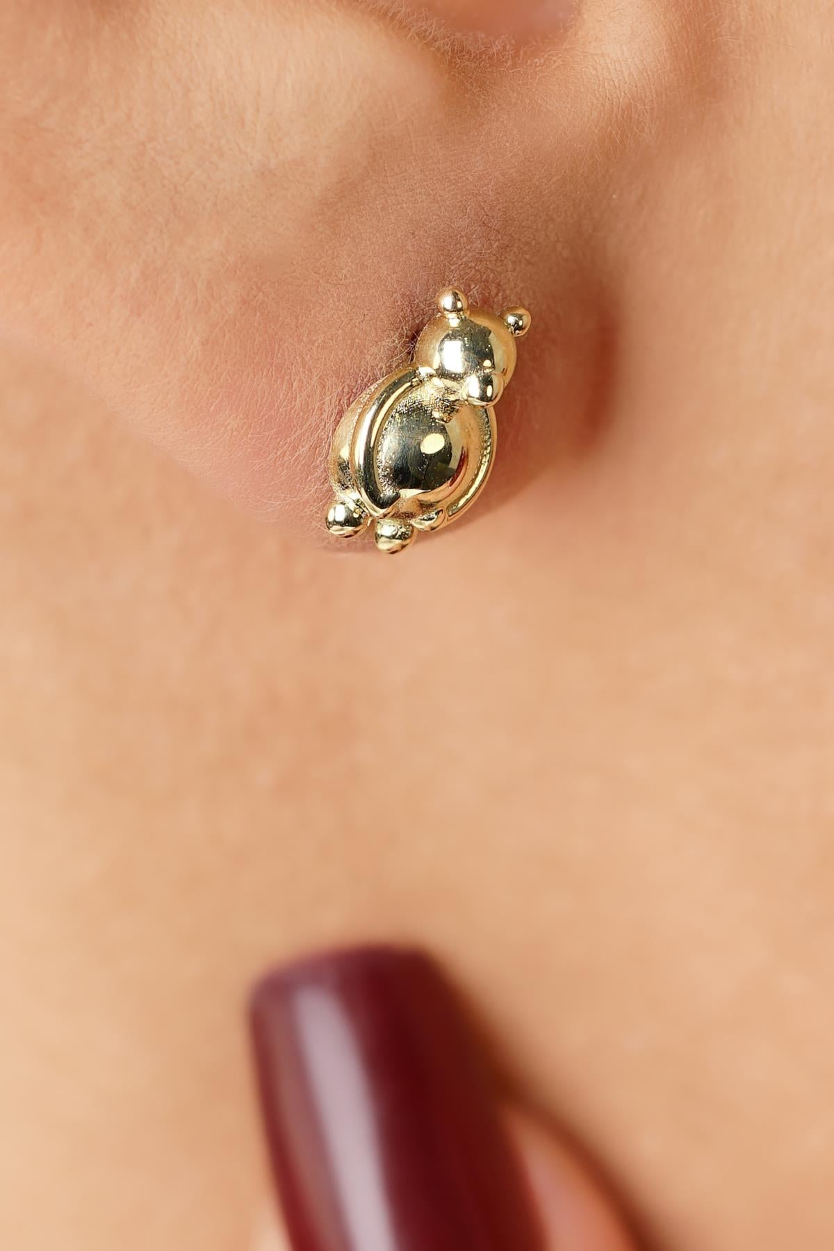 14ct Gold Teddy Bear Stud Earrings