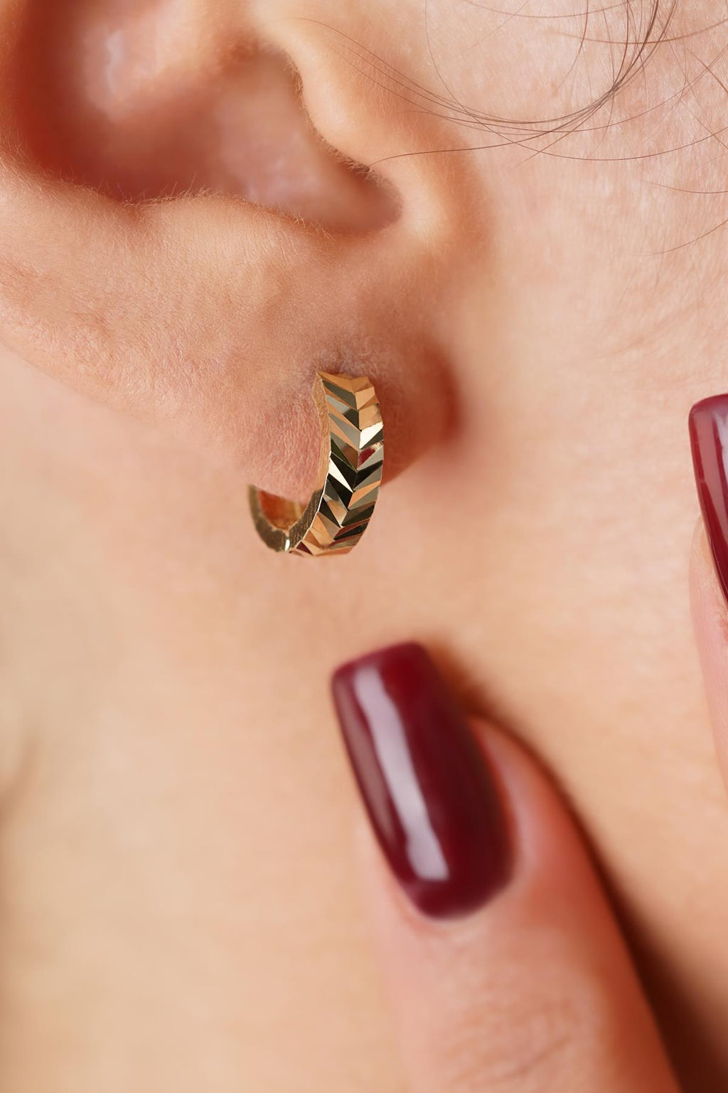 14ct Gold Tiny Wheat Ear Stud Earrings