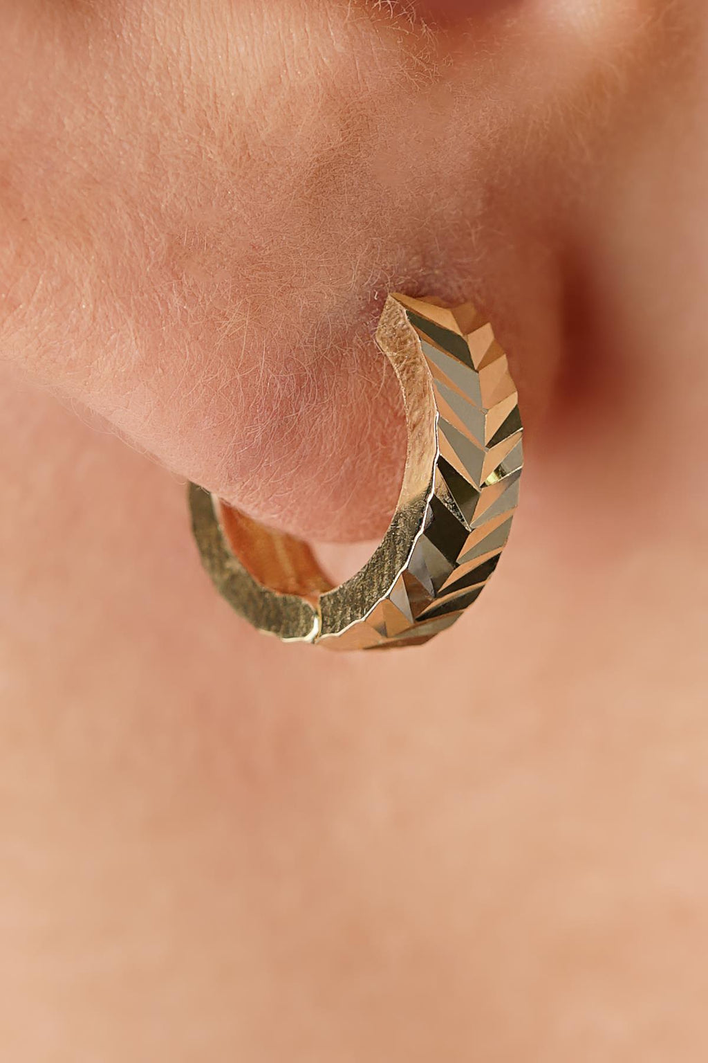 14ct Gold Tiny Wheat Ear Stud Earrings