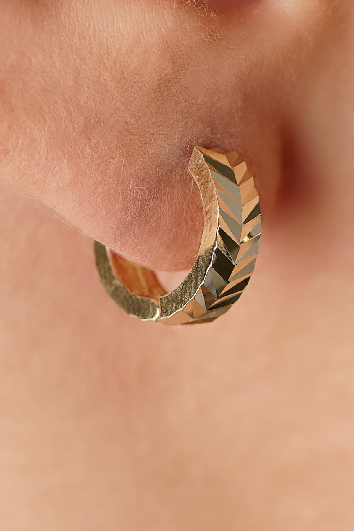 14ct Gold Tiny Wheat Ear Stud Earrings