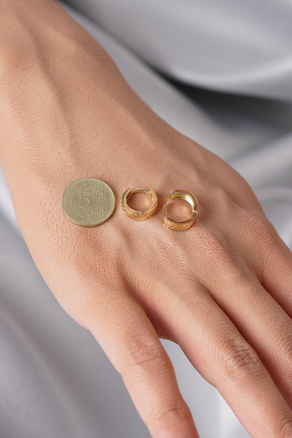 14ct Gold Tiny Wheat Ear Stud Earrings