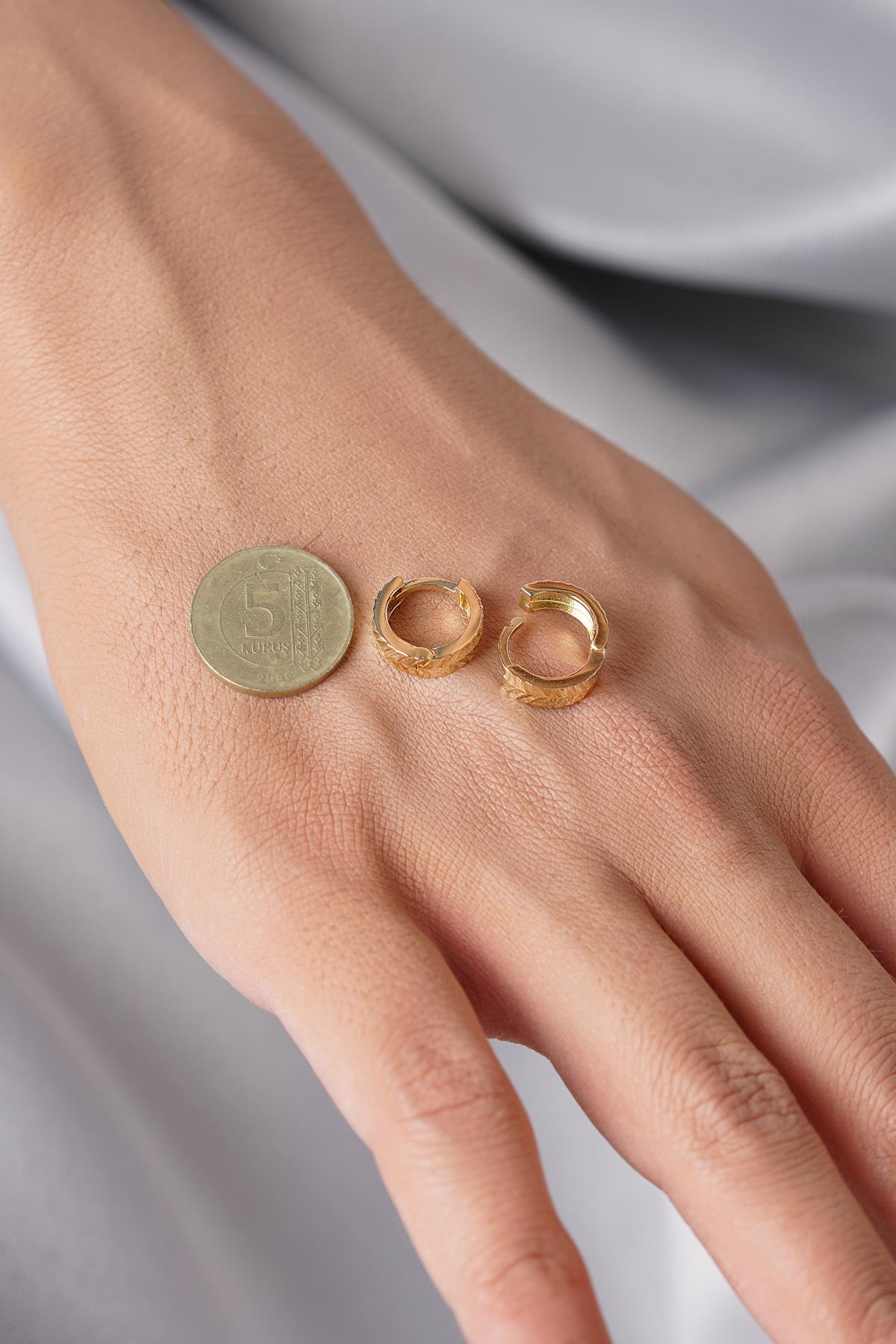 14ct Gold Tiny Wheat Ear Stud Earrings