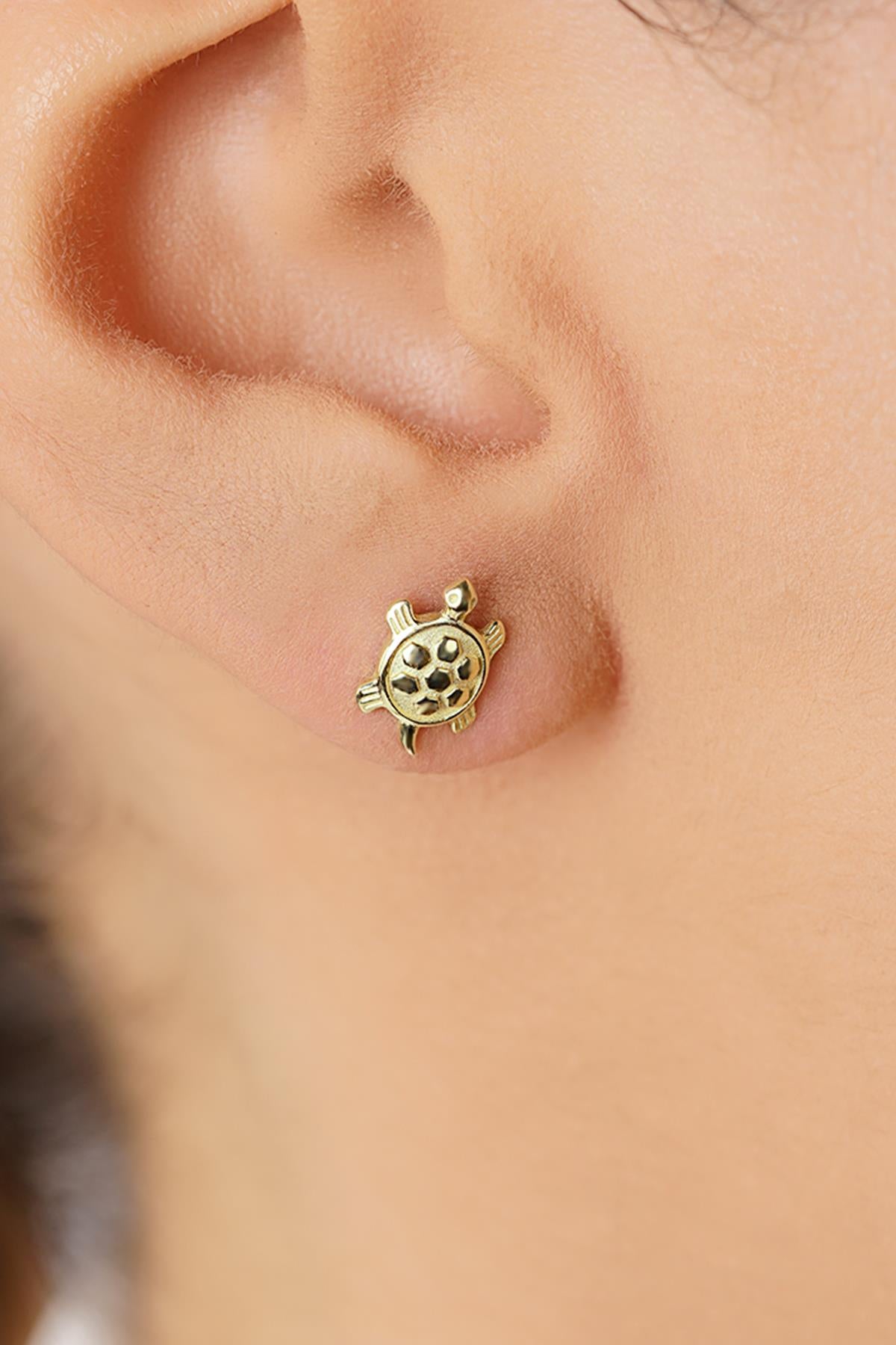 14ct Gold Turtle Stud Earrings