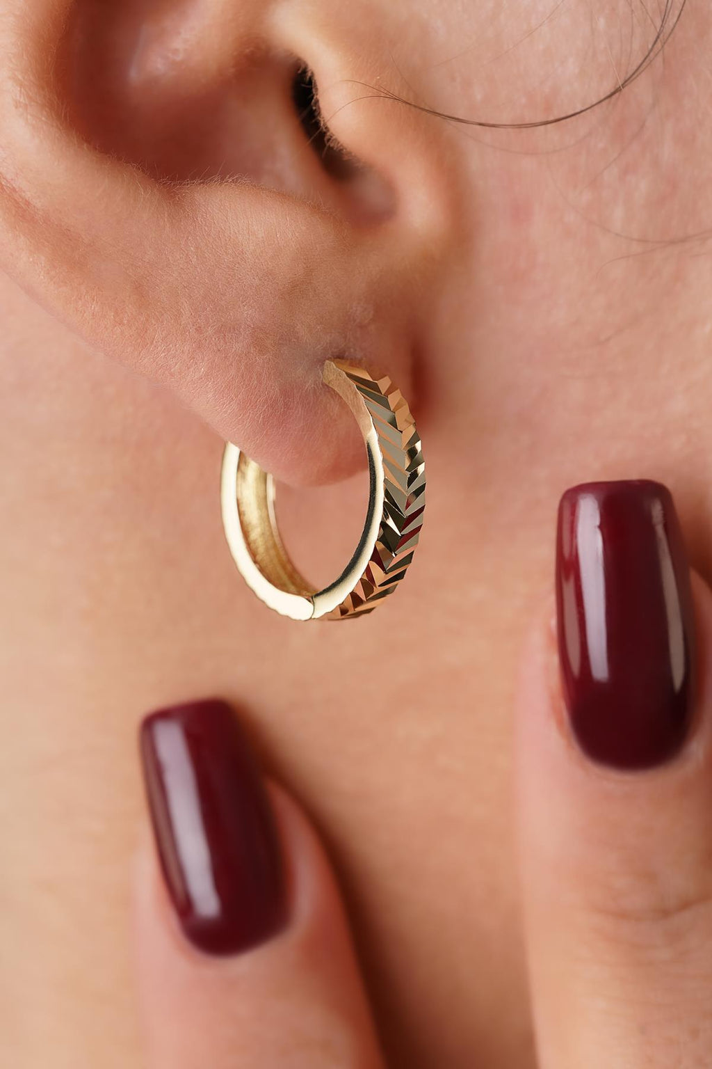 14ct Gold Wheat Ear Crawler Earrings