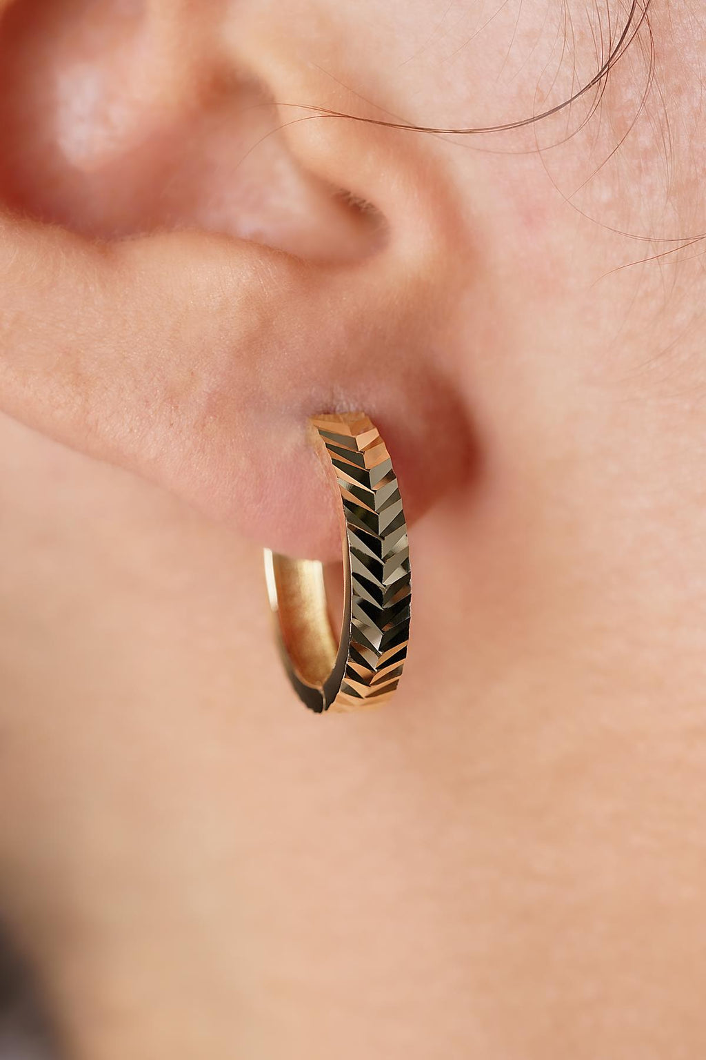 14ct Gold Wheat Ear Crawler Earrings