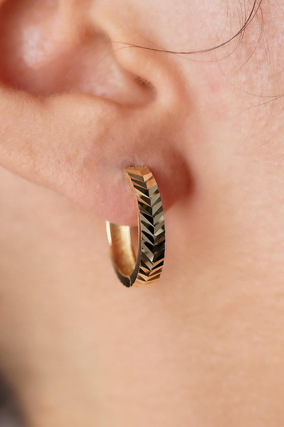 14ct Gold Wheat Ear Crawler Earrings