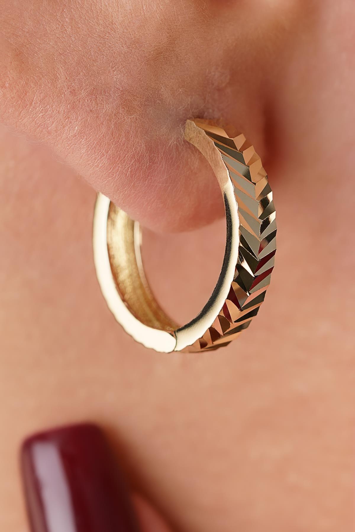 14ct Gold Wheat Ear Crawler Earrings