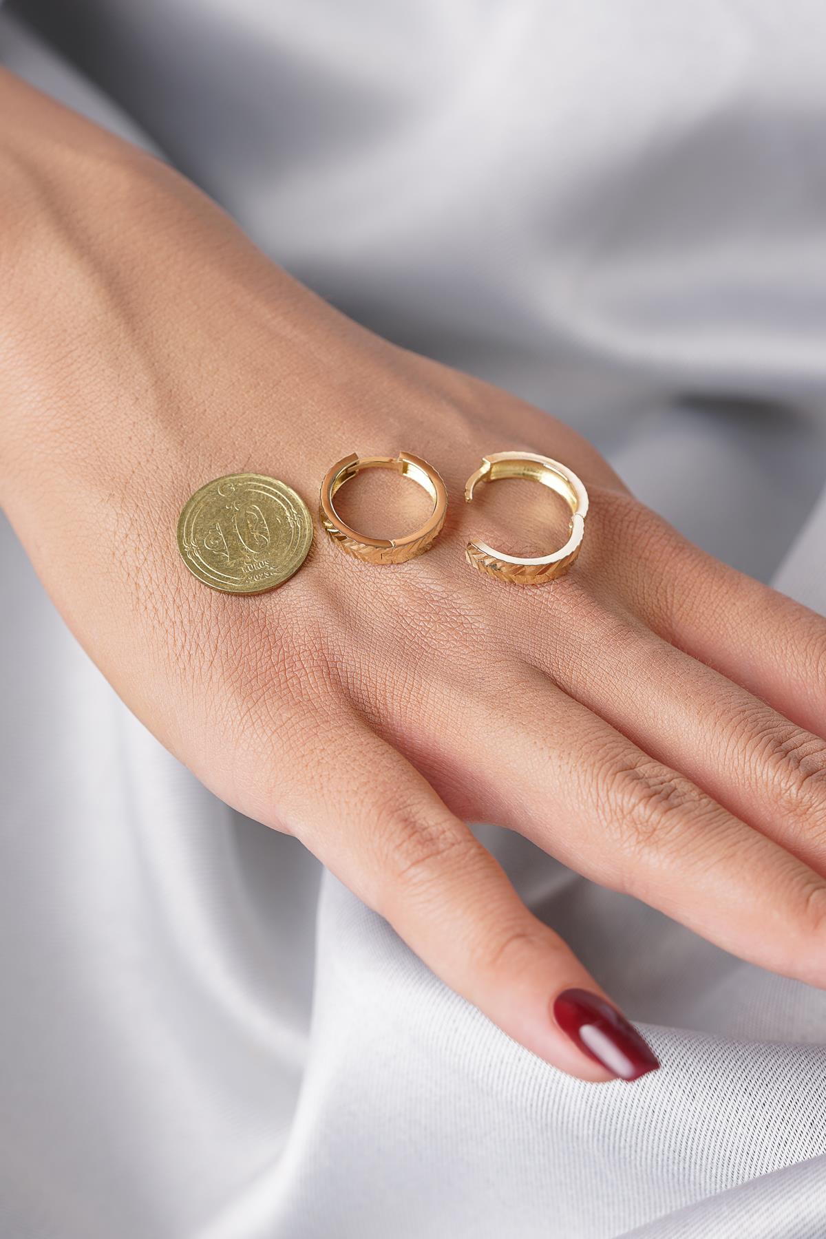 14ct Gold Wheat Ear Crawler Earrings