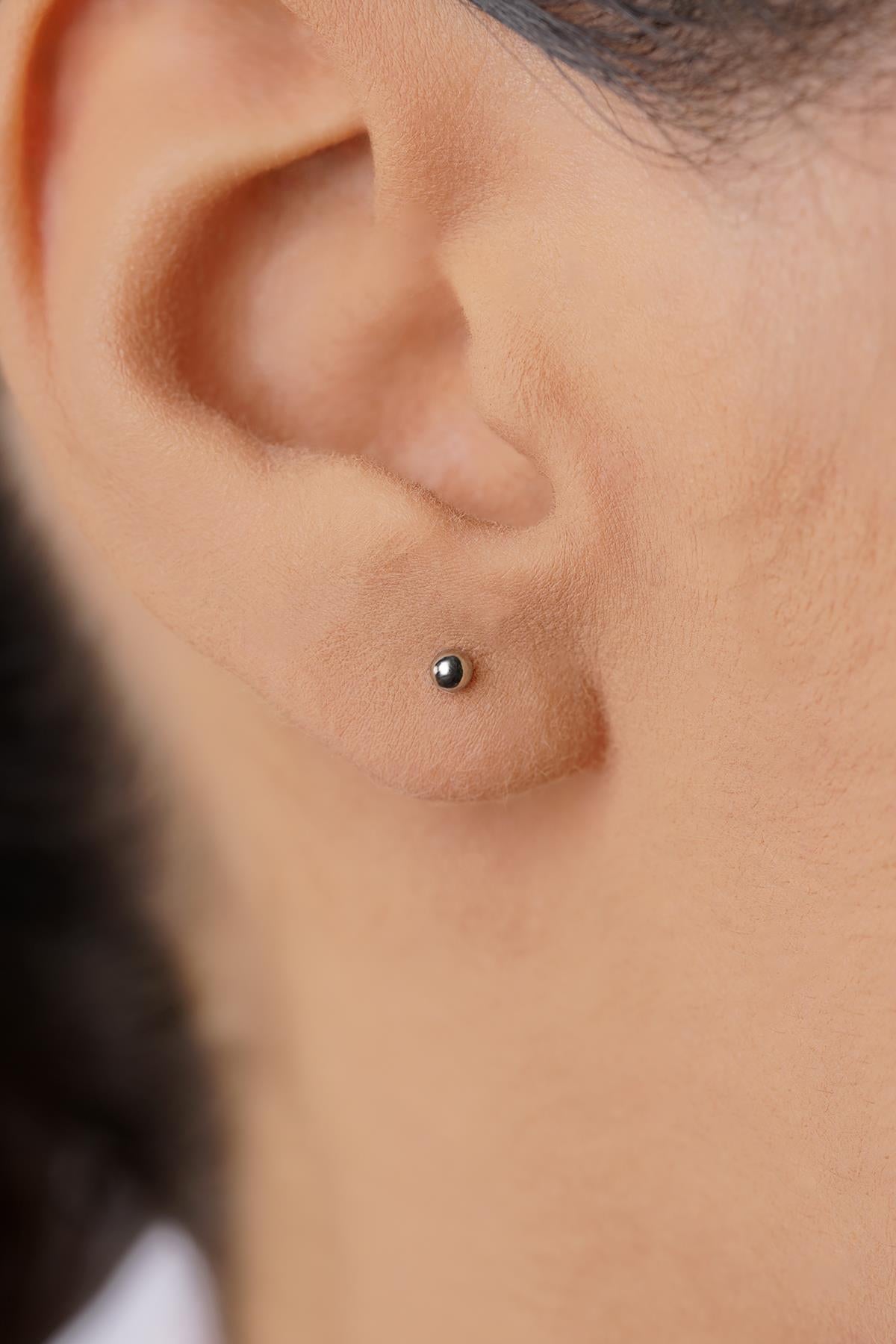 14ct Solid Gold Tiny Ball Stud Earrings