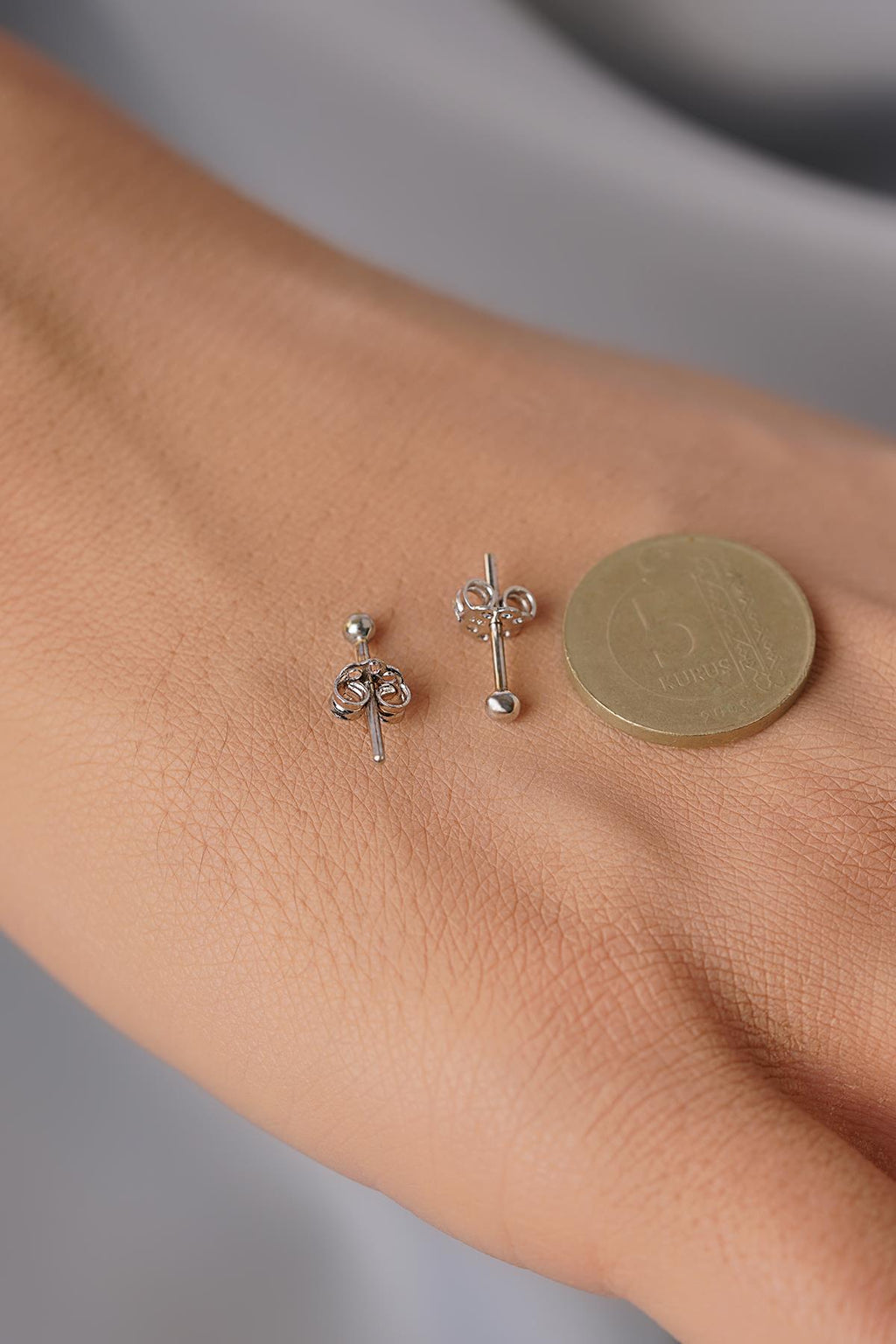 14ct Solid Gold Tiny Ball Stud Earrings