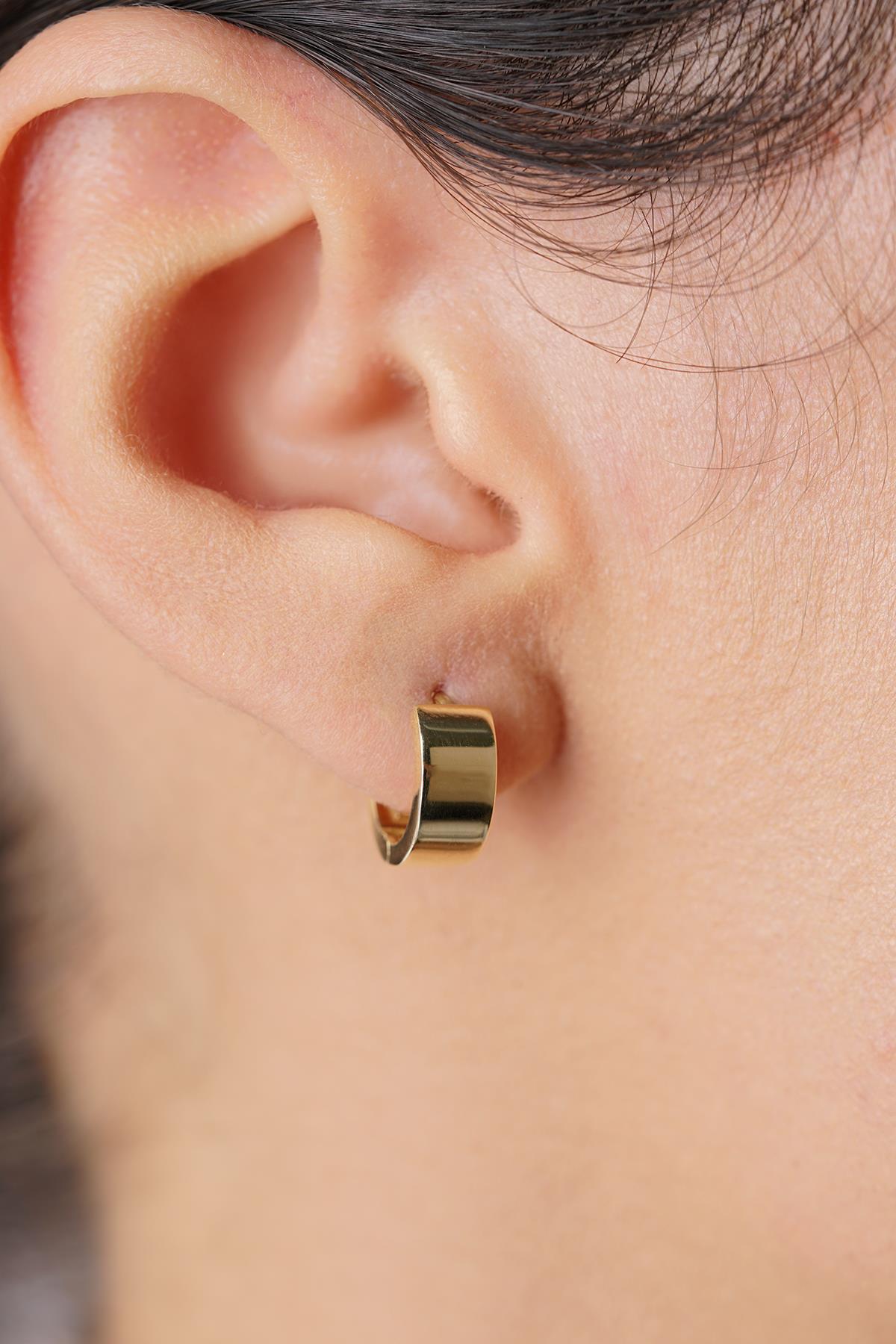 14ct Solid Gold Wide Hoop Earrings