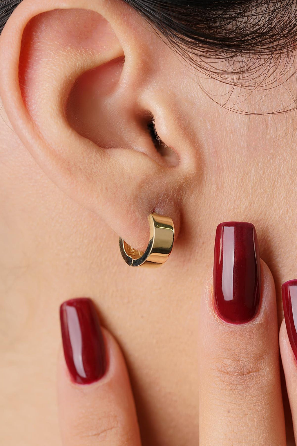 14ct Solid Gold Wide Hoop Earrings