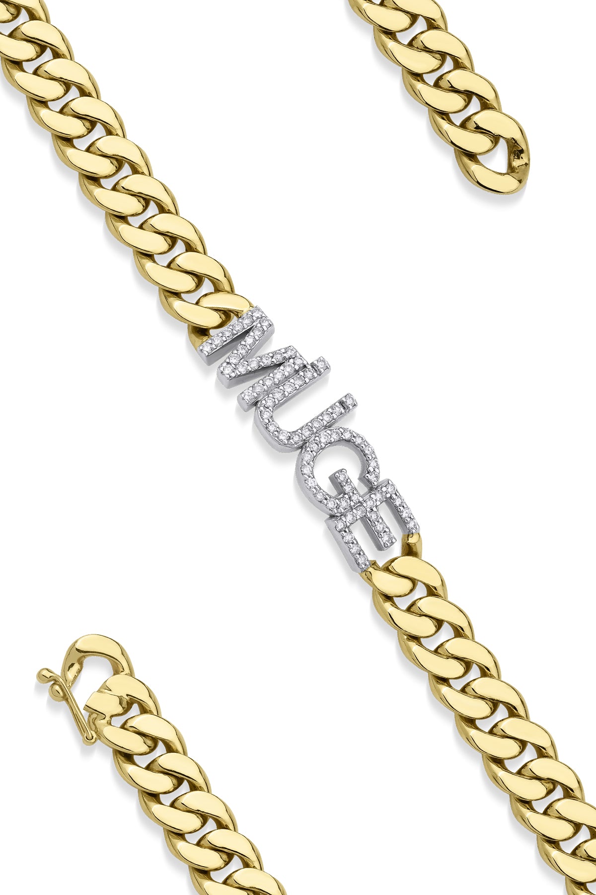 14ct Gold 1.50 Carats Diamond Personalized Name Bracelet