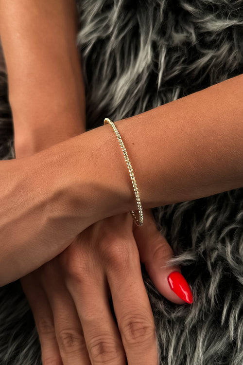 14ct Gold 1 Row Dorica Cuff Bracelet