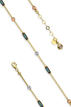 14ct Gold 1 Row Evil Eye Roller Bracelet