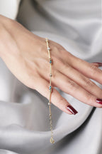 14ct Gold 1 Row Evil Eye Roller Bracelet