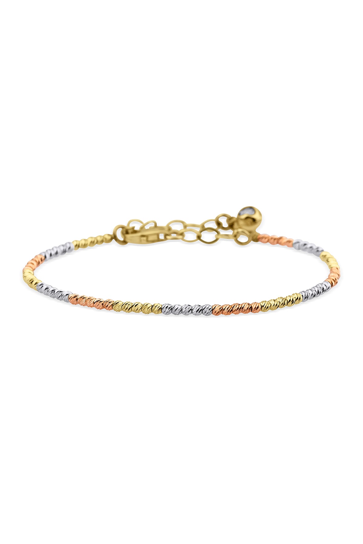 14ct Gold 1 Row Mixed Color Dorica Cuff Bracelet